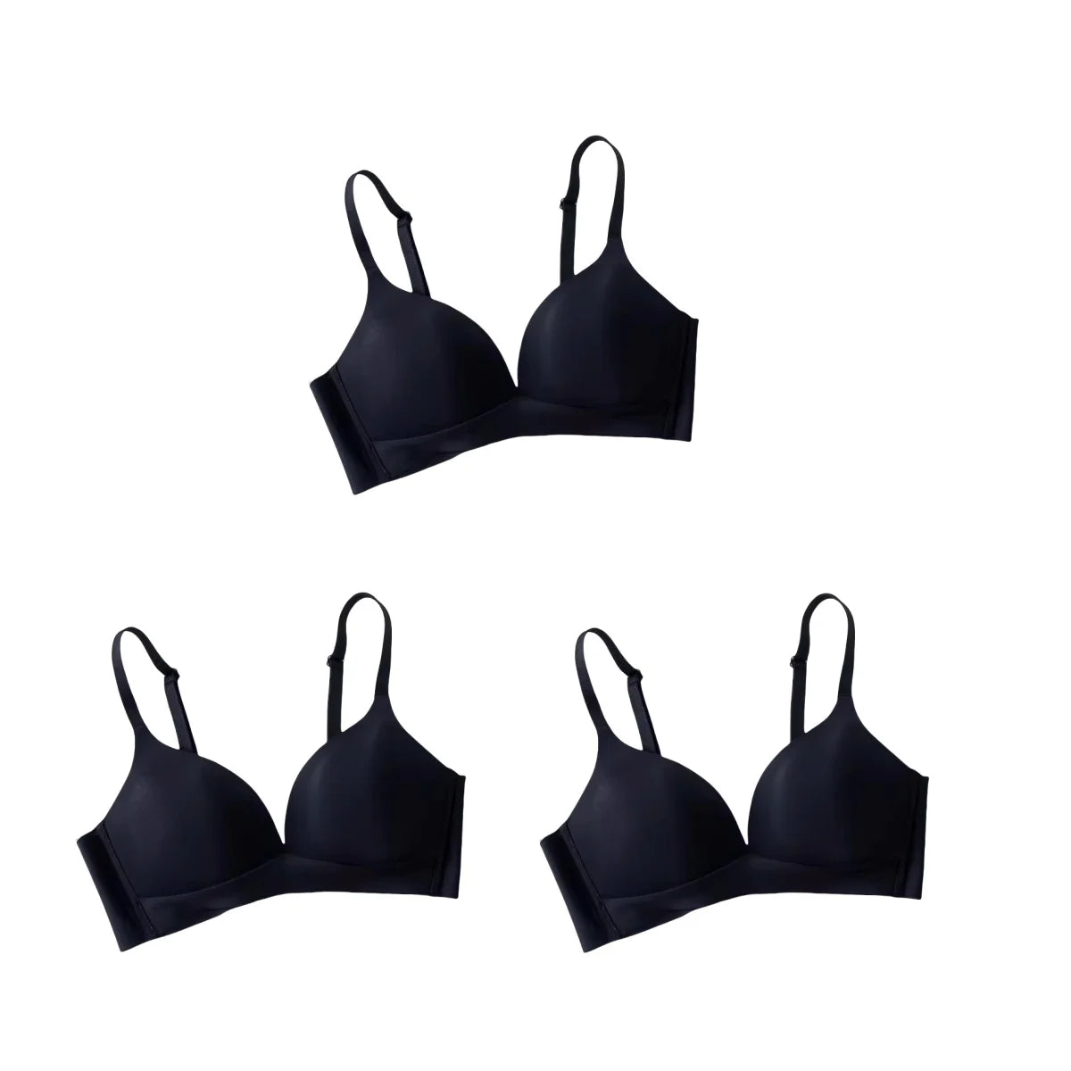 3 Pack Wireless Push-Up Bras Seamless Comfort Underwear